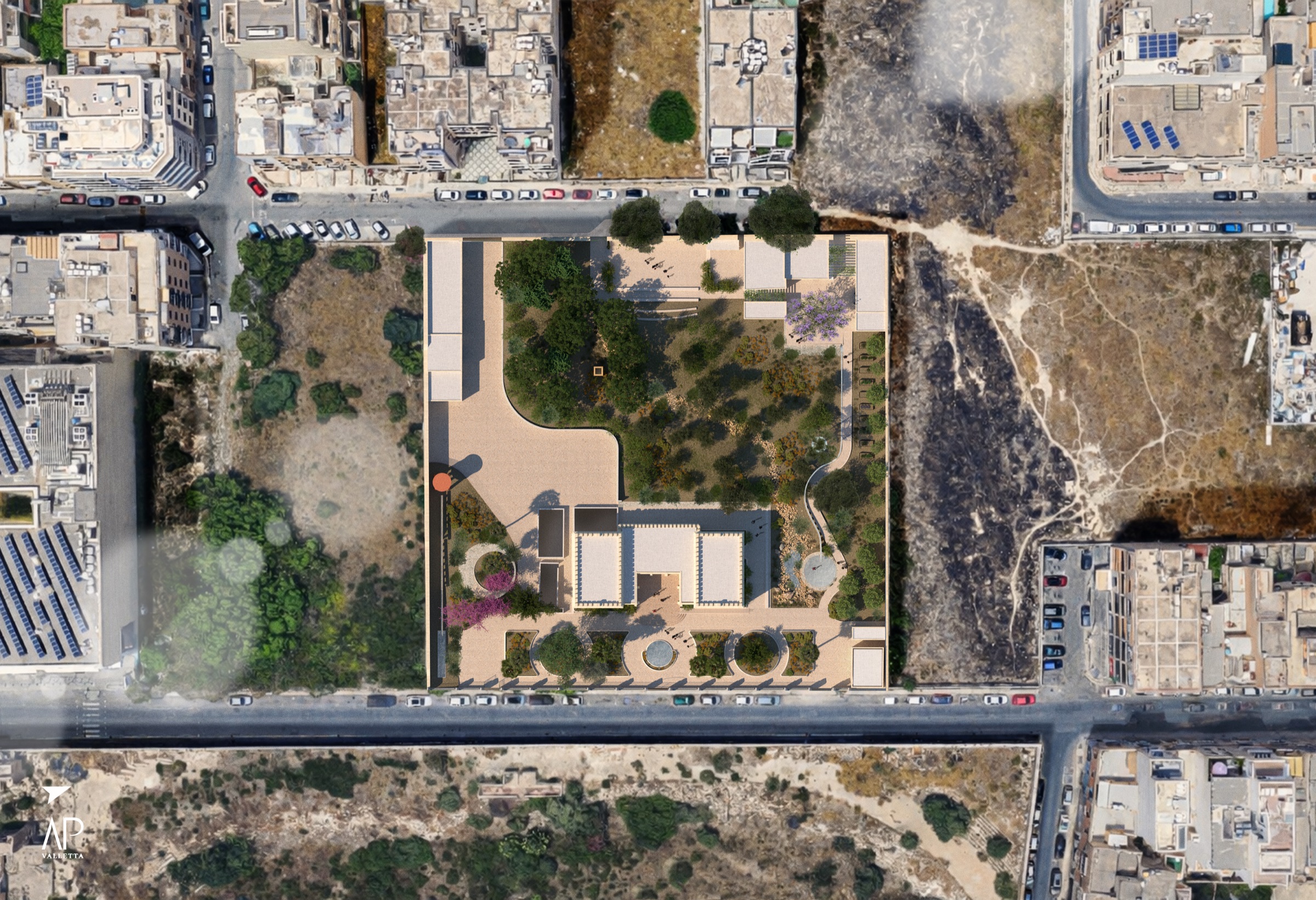 Site plan showing the new gardens and public access points