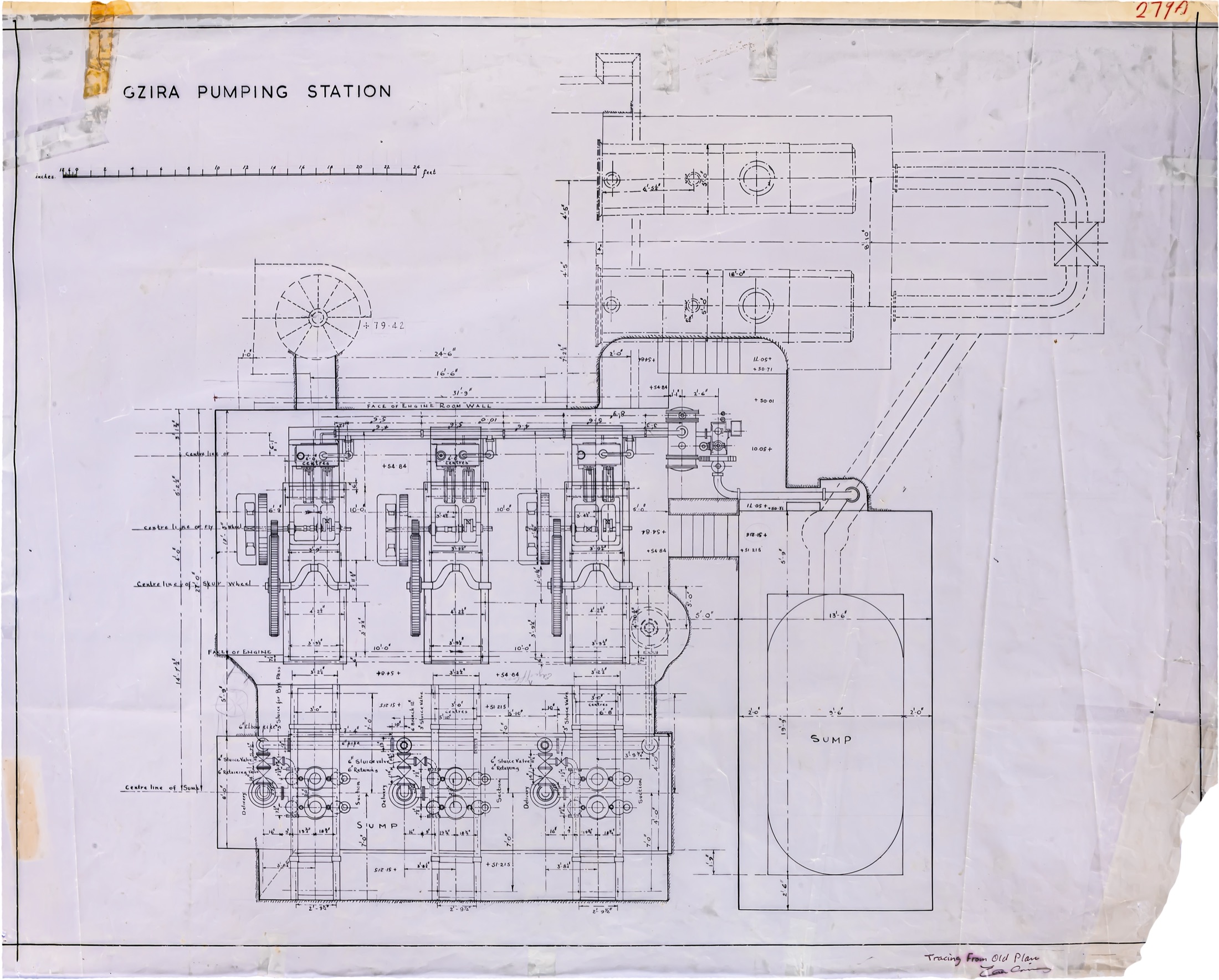 Engineering plans of the Gżira pumping station